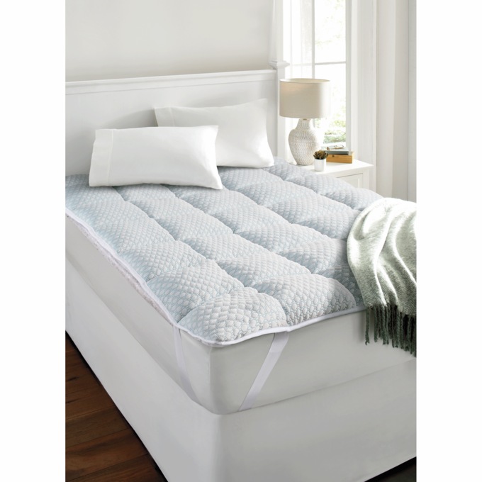 Double-Knit Jacquard Overfilled Bed Topper, , large