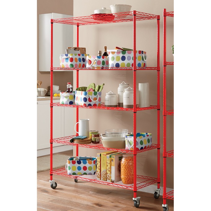 5 Tier Wide Mobile Shelf, , large