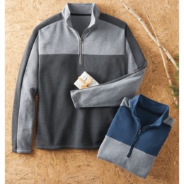 Fleece Colorblock Quarter-Zip, , large