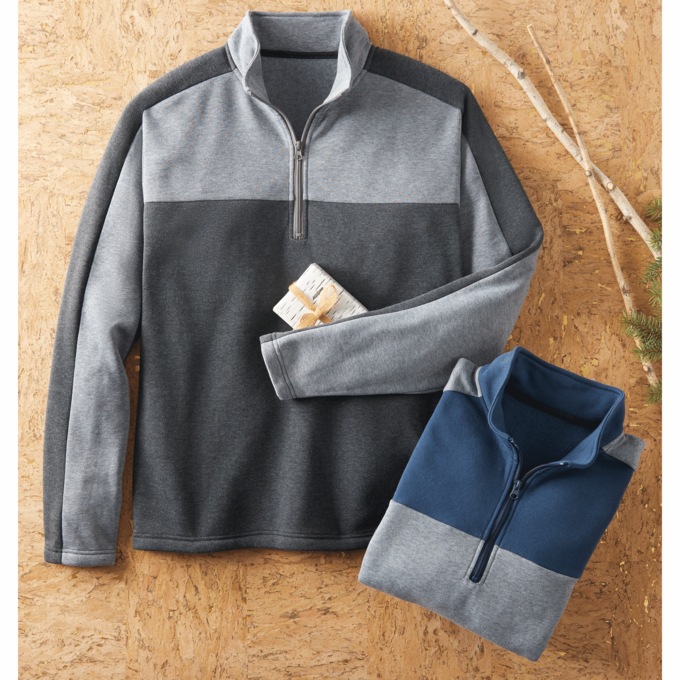 Fleece Colorblock Quarter-Zip, , large