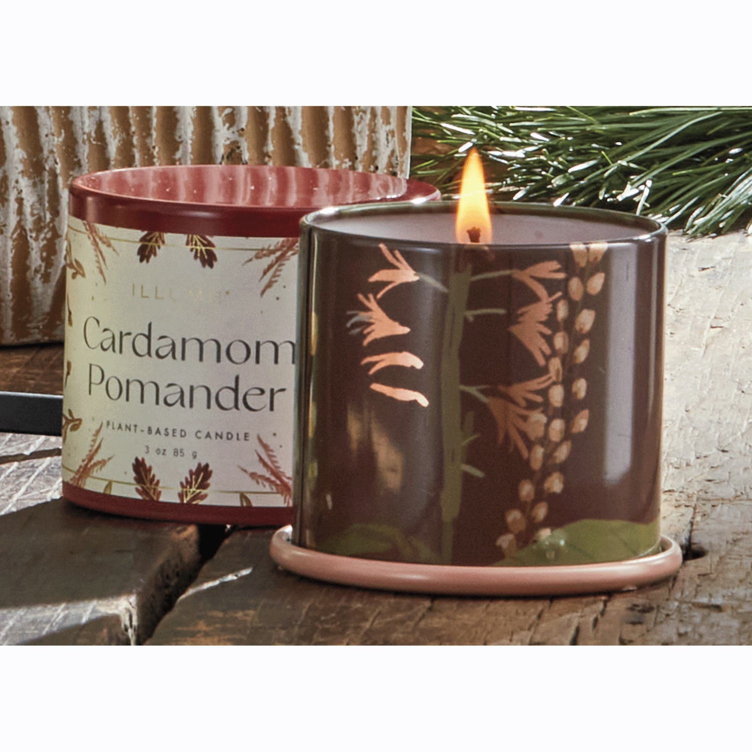 Decorative Tin Candle Country Door