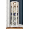 Tessa Lighted Display Corner Curio Cabinet with Glass Shelves and Mirrored Back, , large