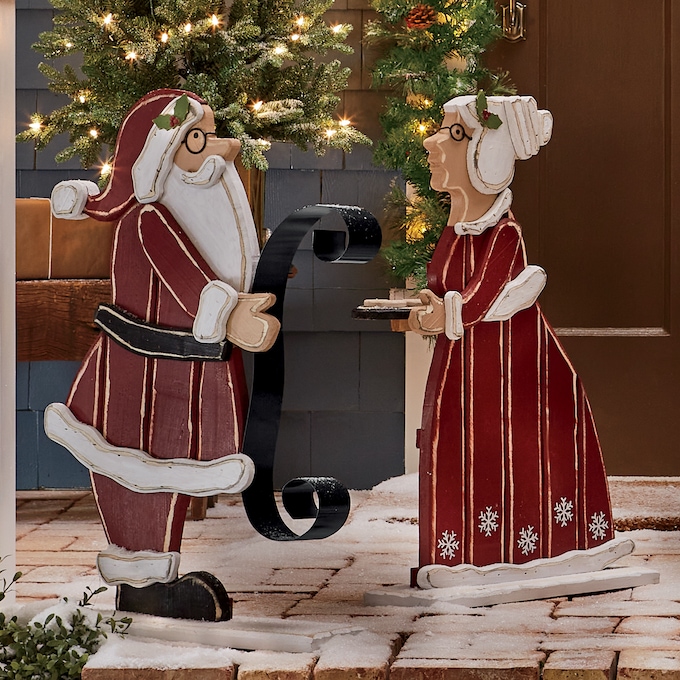 Buy Both Chunky Wood Santa and Mrs. Claus Cutouts and Save, , large