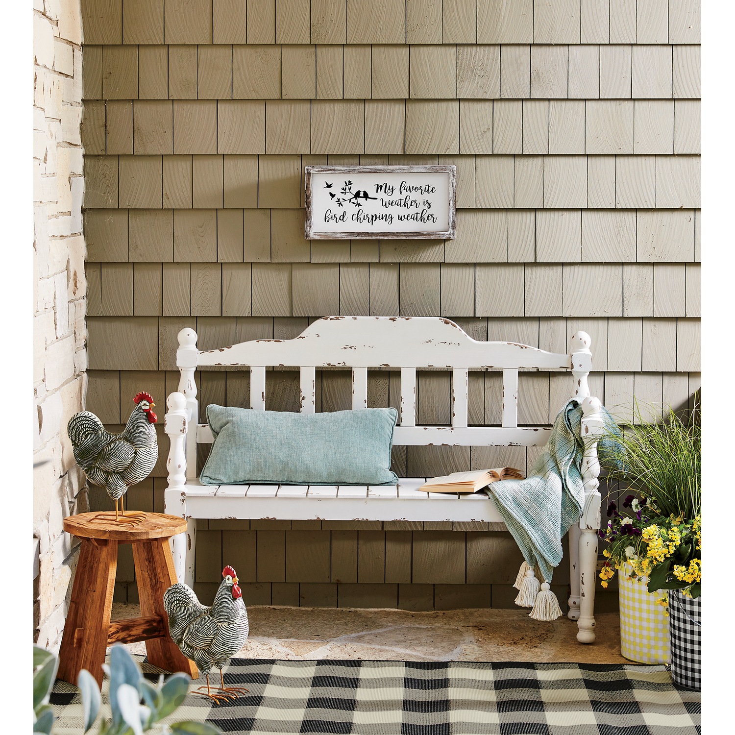 Large porch bench best sale