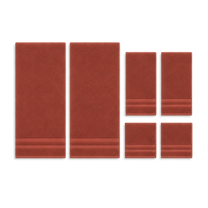 Autumn Bliss Luxury 6-Piece Towel Set, Clay, large
