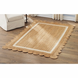 Scalloped Jute Rug, , large