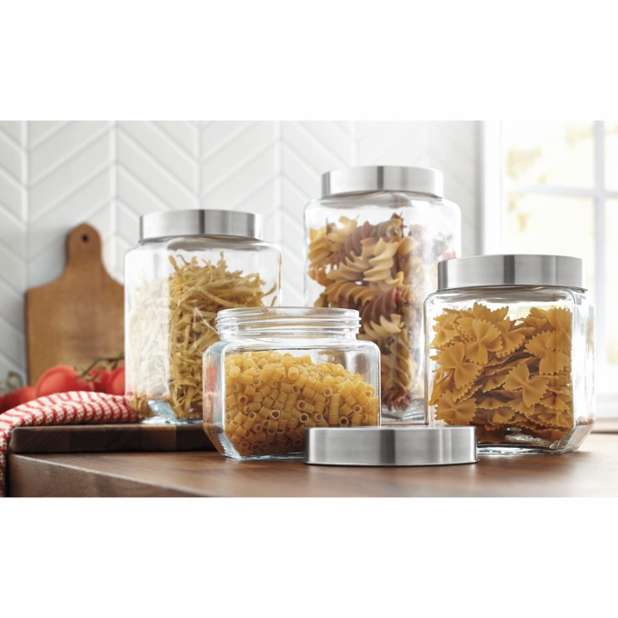 4-Piece Glass Canister Set, , large