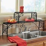 2-Tier Scroll Sink Shelf, Black, large