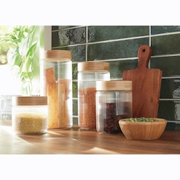 Set of 4 Glass Canisters, , large