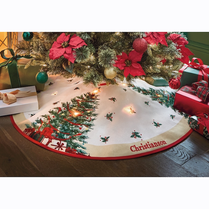 Lit Christmas Tree Skirt, , large
