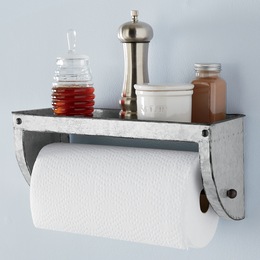 Galvanized Paper Towel Wall Shelf, , large