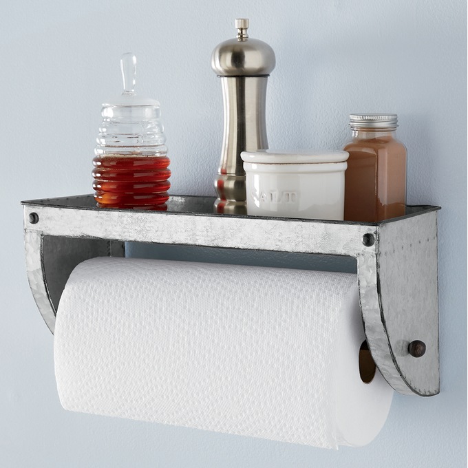 Galvanized Wall Paper Towel Shelf