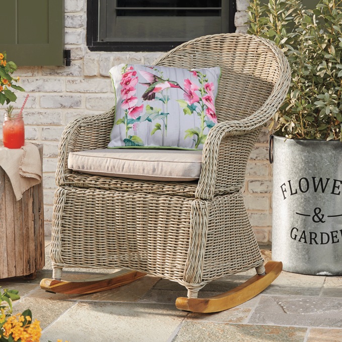 Danza Wicker Rocking Chair, Taupe, large