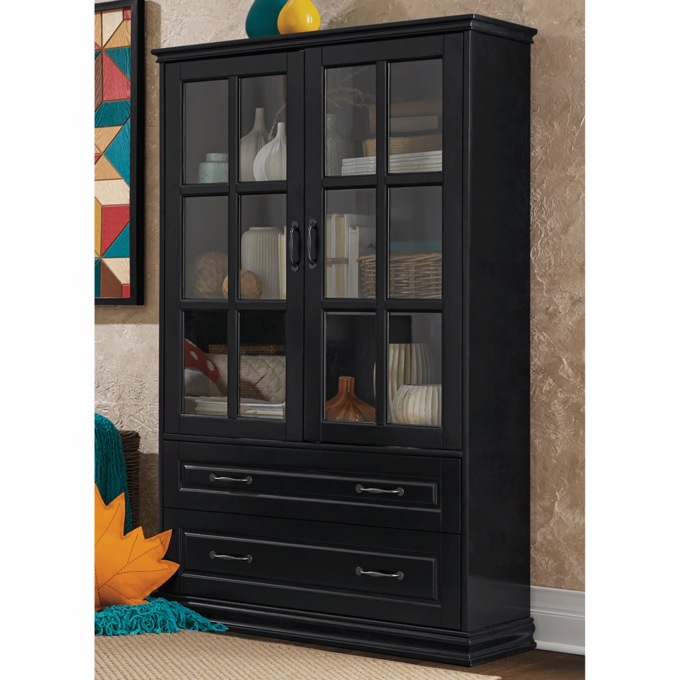 Dawson Media Display Cabinet, Black, large
