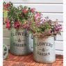 Set of 2 Galvanized Planters, , large