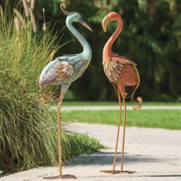 Metal Statement Bird Sculpture, , large