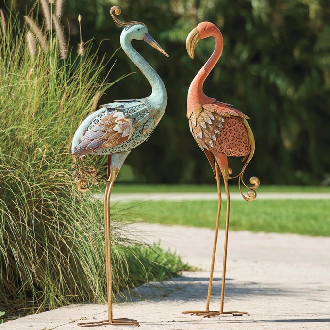 Metal Statement Bird Sculpture, , large