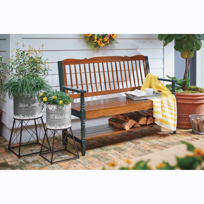 Dutton Outdoor Bench, Brown, large