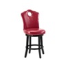 Faux-Leather Nailhead Dining Chair with Elegant Scalloped Back, Red, large