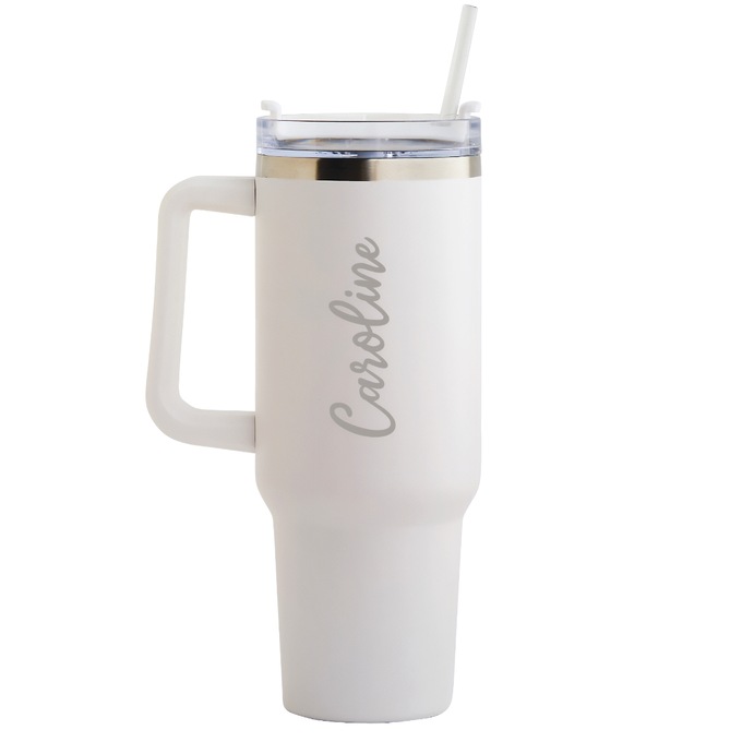 Personalized Script Stainless Steel 40-oz. Travel Mug, , large