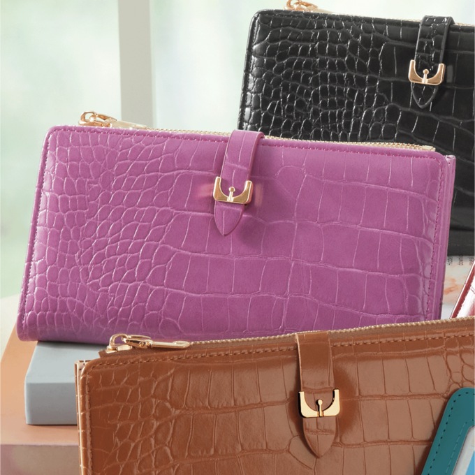 Faux croc wallet shop