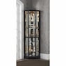 Tessa Lighted Display Corner Curio Cabinet with Glass Shelves and Mirrored Back, , large