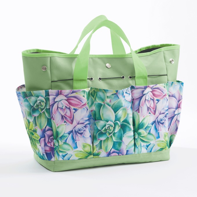 SEEDS &amp; SPROUTS Gardening Tote, Simply Succulent, large