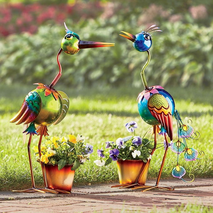 2-Piece Peacock Planter Set, , large