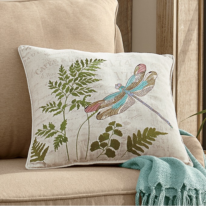 Dragonfly Fern Pillow, , large