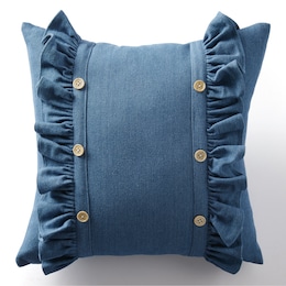 Faux-Denim Accent Pillow, , large