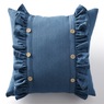 Faux-Denim Accent Pillow, Blue, large
