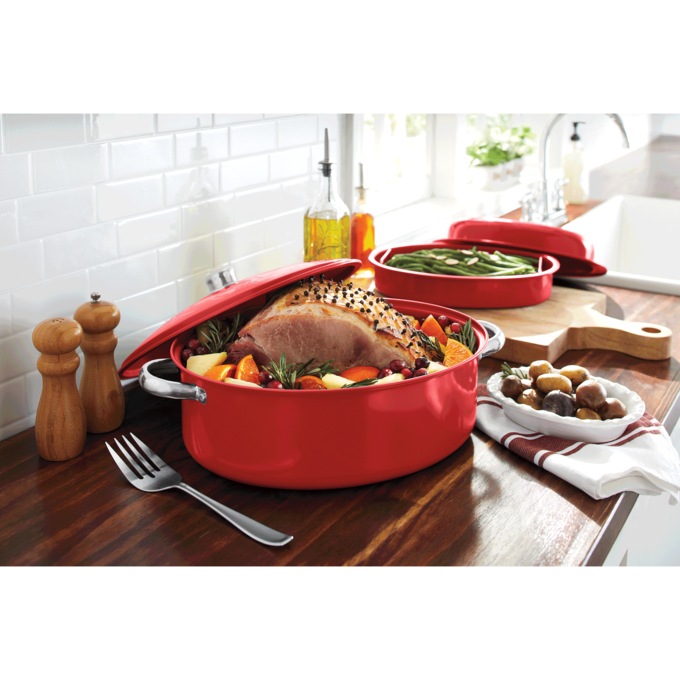Set of 2 Oval Roasters, , large
