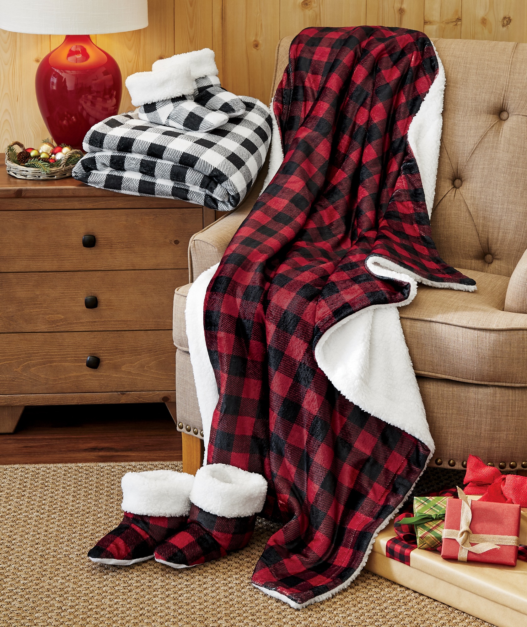 buffalo plaid booties