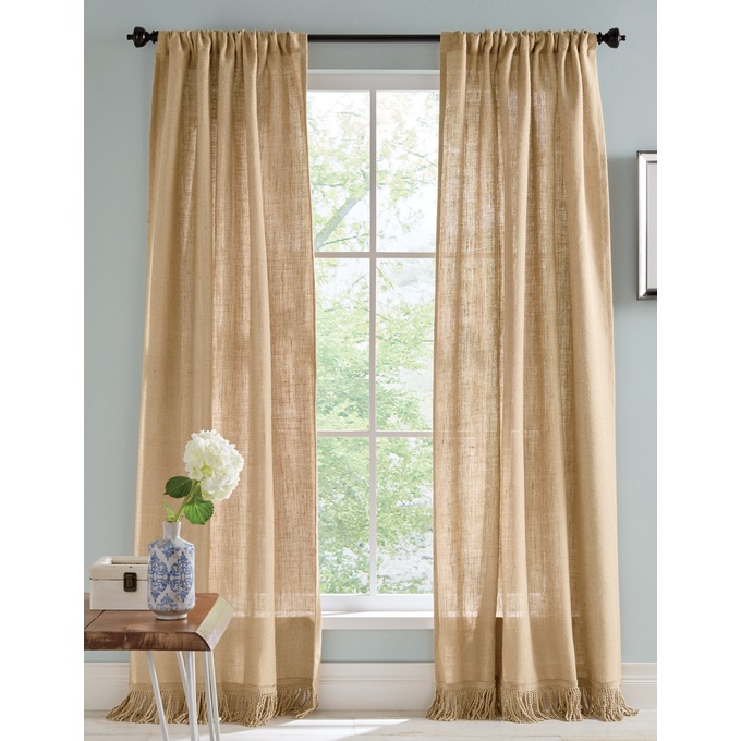 Burlap Single Window Panel, , large
