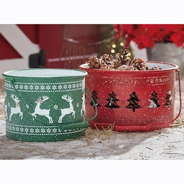 Set of 2 Christmas Buckets, , large