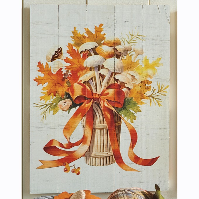 Wood-Slat Mushroom Wall Art, , large