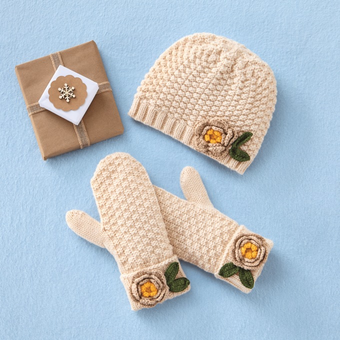 Knit Flower Hat, , large