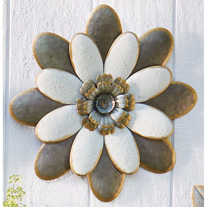 Galvanized Metal Flower D&eacute;cor, , large