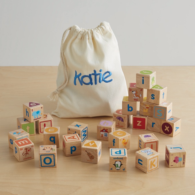 Set of 26 Wooden Alphabet Blocks, , large