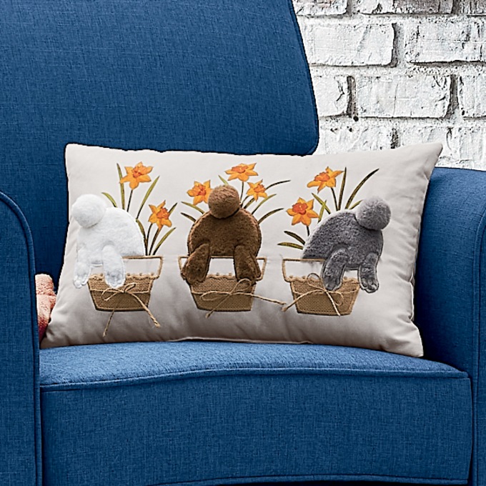 Bunny Tail Flower Pot Pillow, , large