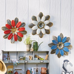 Galvanized Metal Flower D&amp;eacute;cor, , large