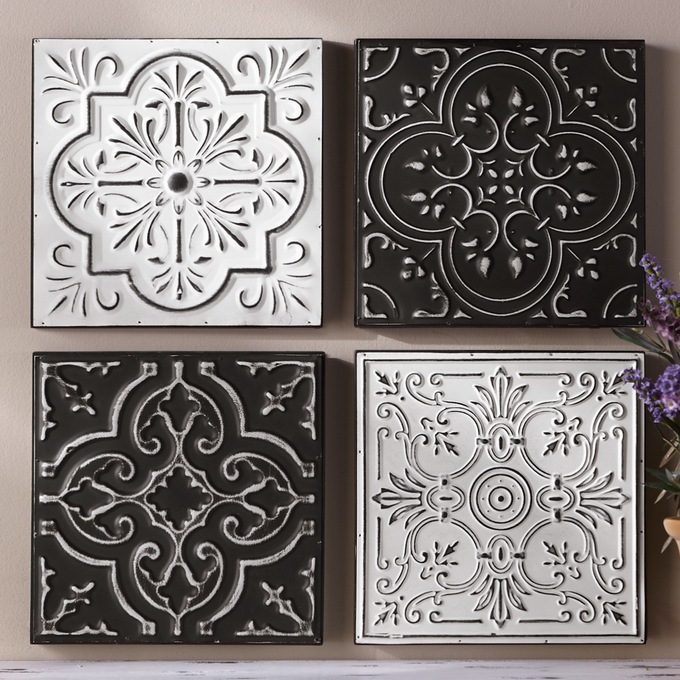 Set Of 4 Patterned Wall Décor Set Of 4 Patterned Wall Décor