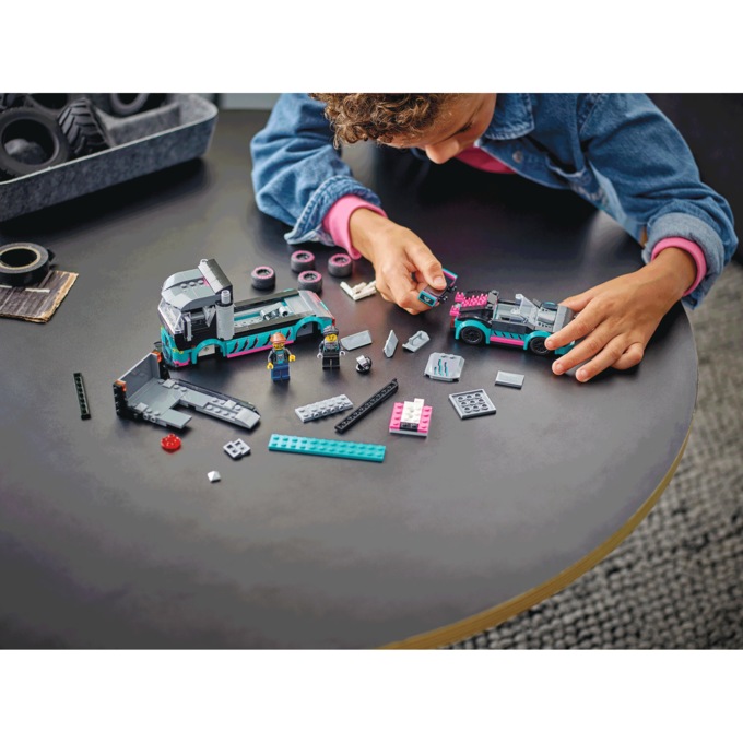 LEGO City Race Car and Car Carrier Truck, , large