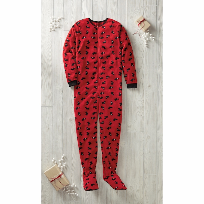 Footie PJs, Red Scotties, large