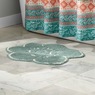 Flower-Shaped Bath Mat, Dusty Aqua, large
