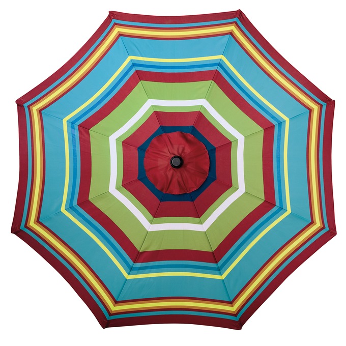 9' Market Umbrella, Multi Stripe, large