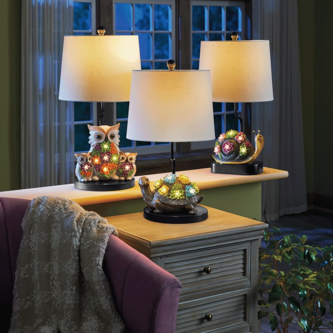 Animal-Themed Succulent Lamp, , large