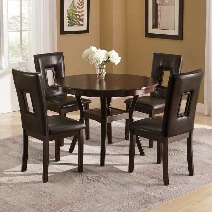Manchester Round Dining Table And Set Of 2 Rectangle Cutout Dining