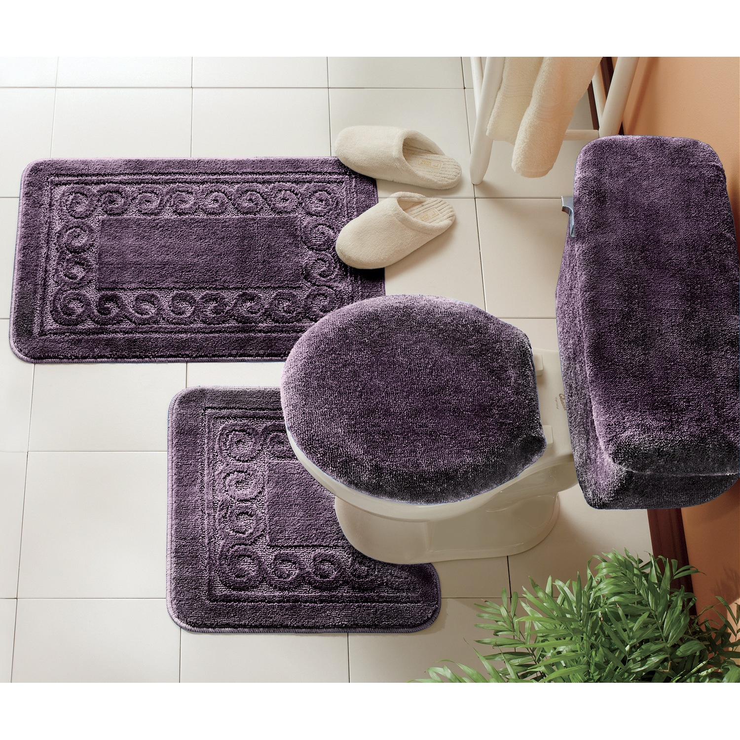 5 Piece Scroll Bath Rug Set Country Door