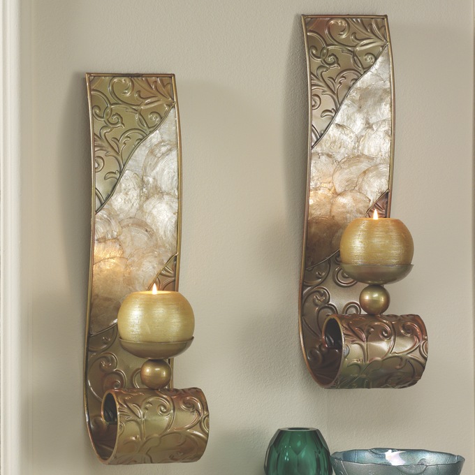 Capiz Wall Sconce Pair, , large